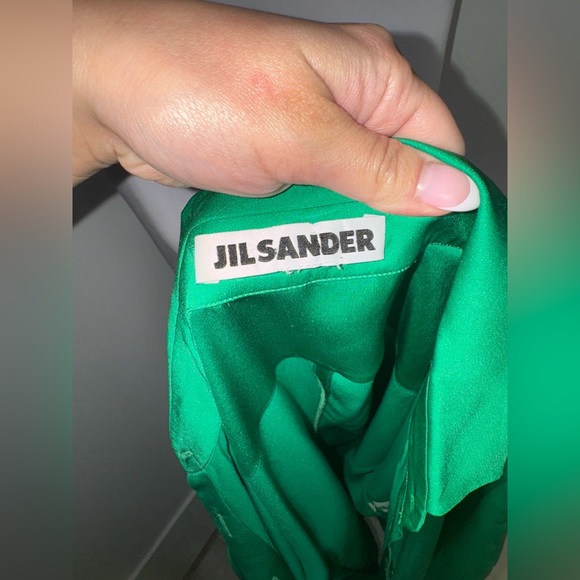 Jil Sander Constance Emerald Green Silk Mini Dress/Size 4-6 - Picture 6 of 8